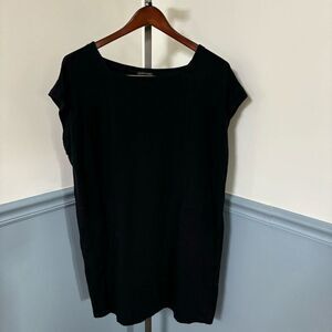Eileen Fisher Black Square Neck Sleeveless Casual Dress Size Large